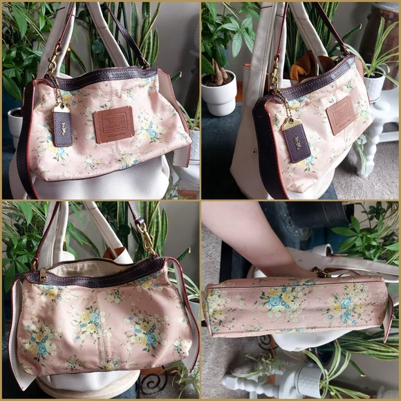 🤍Coach 1941 Bandit 39 Chalk Hobo With Paraire Flower Saddle Print Inner Bag - Picture 3 of 15